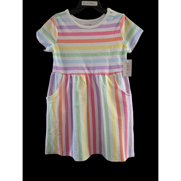 Infant Girl Rainbow Print Skater Dress with Pockets Size 18M- NWT - Summer Dress - Picture 1 of 2